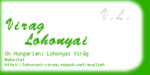 virag lohonyai business card